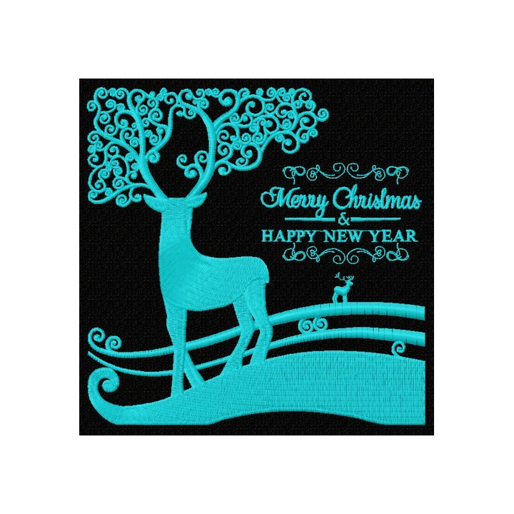 Christmas deer 4 embroidery design - Embroidery Design