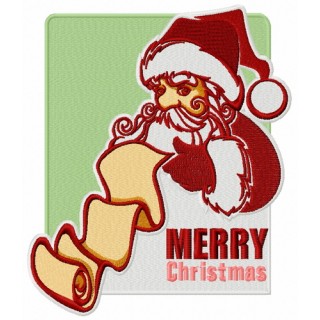 Santa with list of good children embroidery design - Embroidery Design