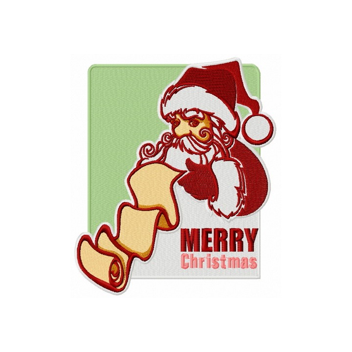 Santa with list of good children embroidery design - Embroidery Design