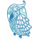 Grouchy owl embroidery design featuring a whimsical owl motif suitable for various fabric projects.