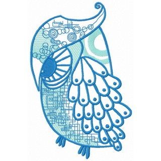 Grouchy owl embroidery design - Embroidery Design