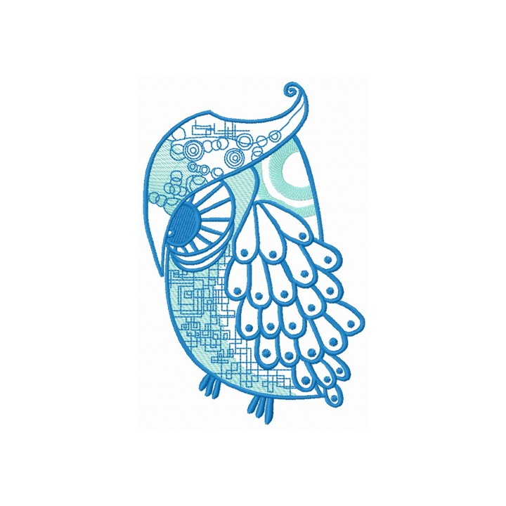 Grouchy owl embroidery design - Embroidery Design