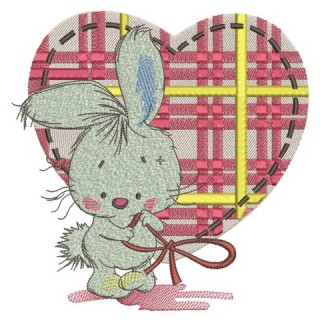 Shy bunny embroidery design - Embroidery Design