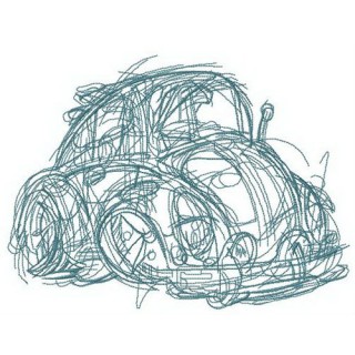 Kid's drawing of tiny car embroidery design - Embroidery Design