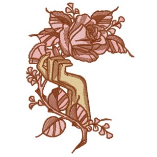 Hand holding rose embroidery design - Embroidery Design