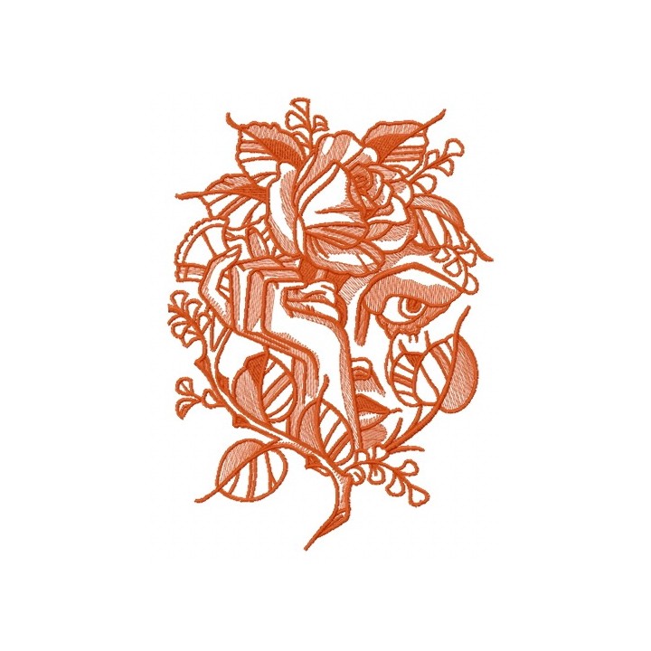 Scared face 2 embroidery design - Embroidery Design