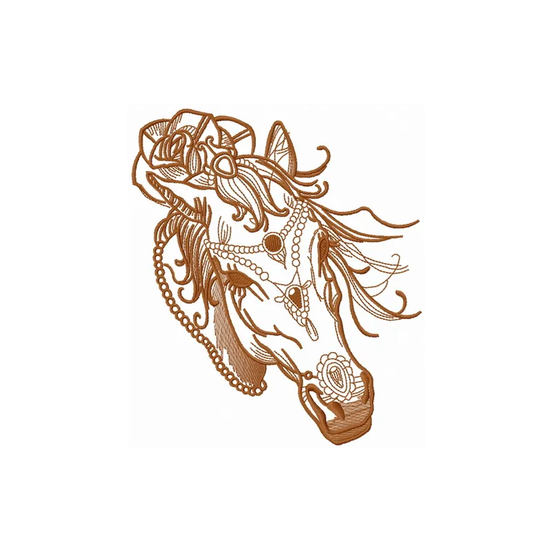 Preview of the Coquette horse 5 embroidery design featuring a charming horse motif for stitching on various fabrics.