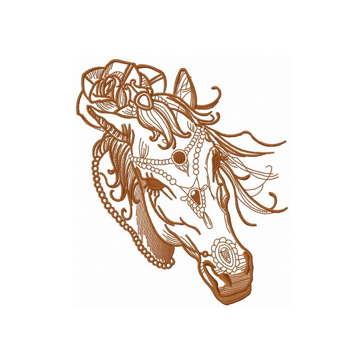 Coquette horse 5 embroidery design - Embroidery Design
