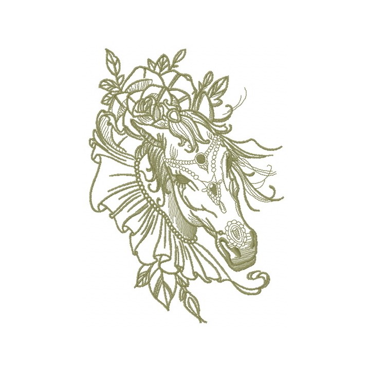 Coquette horse 2 embroidery design - Embroidery Design