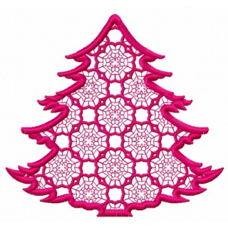 Lace fir tree embroidery design - Embroidery Design