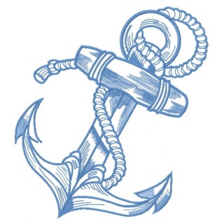 River anchor 2 embroidery design - Embroidery Design