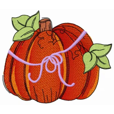 Preview of the Pumpkin 2 embroidery design showcasing a vibrant stitched motif of a pumpkin.