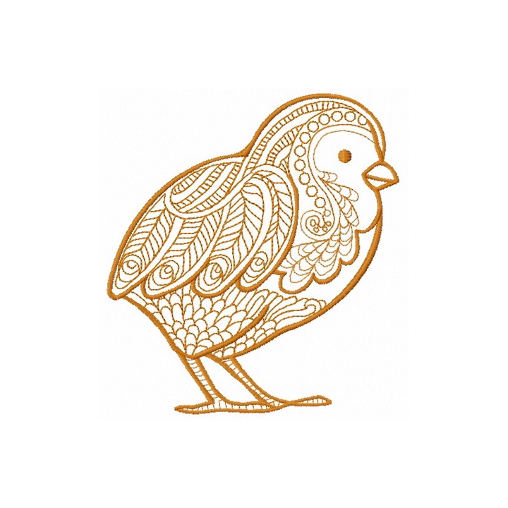 Mosaic chicken embroidery design - Embroidery Design
