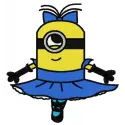 Minion girl 3 embroidery design featuring a playful character from Despicable Me, perfect for kids' clothing and accessories.