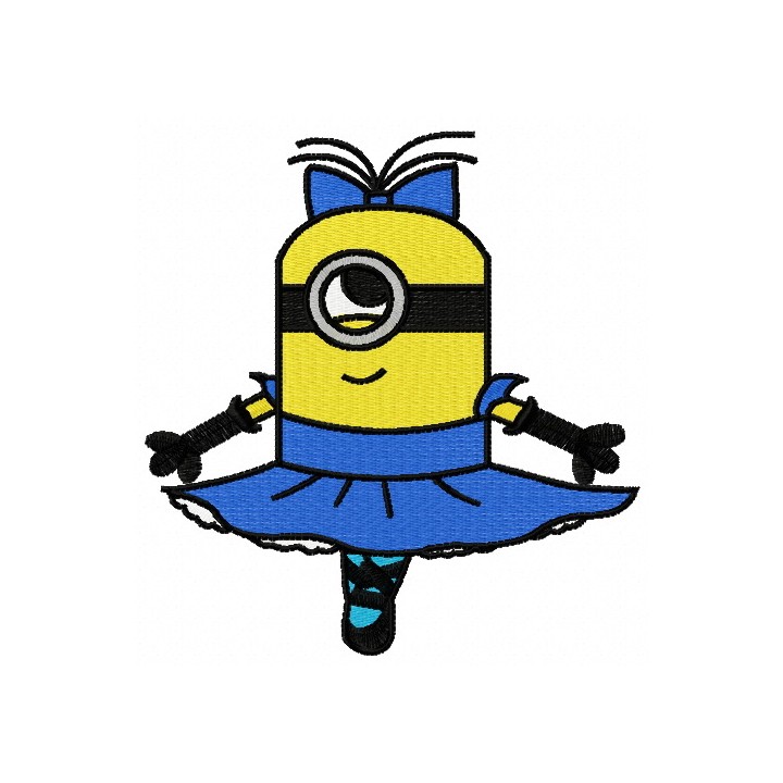 Minion girl 3 embroidery design - Embroidery Design