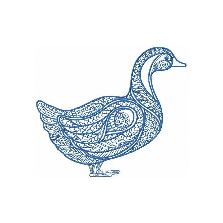 Mosaic duck embroidery design - Embroidery Design