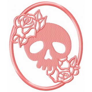 Skull in frame embroidery design - Embroidery Design