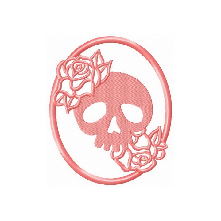 Skull in frame embroidery design - Embroidery Design