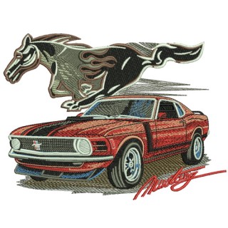 Mustang car 3 embroidery design - Embroidery Design