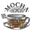 Cup of mocha embroidery design featuring intricate stitching patterns ideal for coffee lovers.