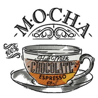 Cup of mocha embroidery design - Embroidery Design