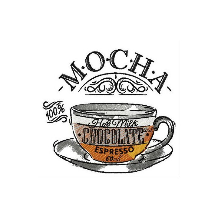 Cup of mocha embroidery design - Embroidery Design