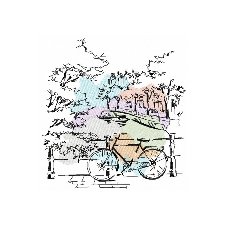 Amsterdam Netherlands 2 embroidery design - Embroidery Design