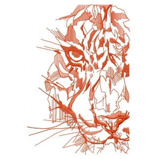 Modern art tiger 2 embroidery design - Embroidery Design