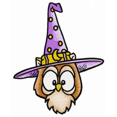 Moonlit Magic embroidery design featuring a whimsical owl, perfect for adding charm to various fabric projects.