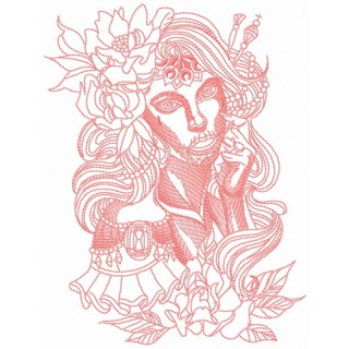 Scary spanish beauty 2 embroidery design - Embroidery Design
