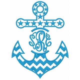 Stars and stripes anchor 2 embroidery design - Embroidery Design