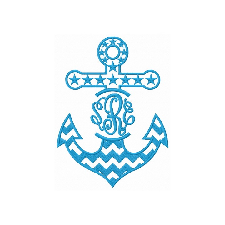 Stars and stripes anchor 2 embroidery design - Embroidery Design