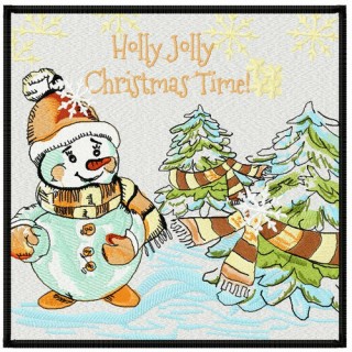 Holly Jolly Christmas embroidery design - Embroidery Design
