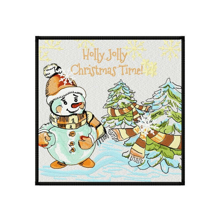 Holly Jolly Christmas embroidery design - Embroidery Design