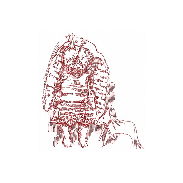 Old bunny princess toy 2 embroidery design - Embroidery Design