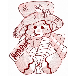 Peppermint gingedbread man 2 embroidery design - Embroidery Design