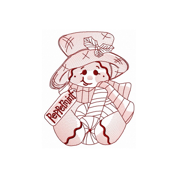 Peppermint gingedbread man 2 embroidery design - Embroidery Design