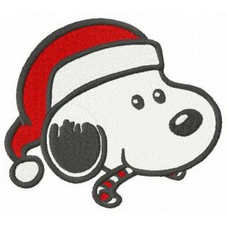 Snoopy likes candy cane embroidery design - Embroidery Design