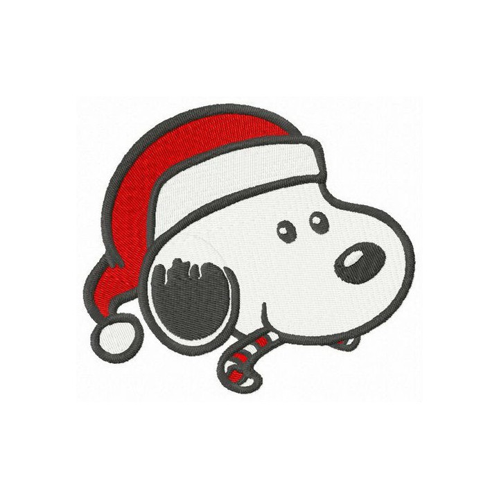 Snoopy likes candy cane embroidery design - Embroidery Design