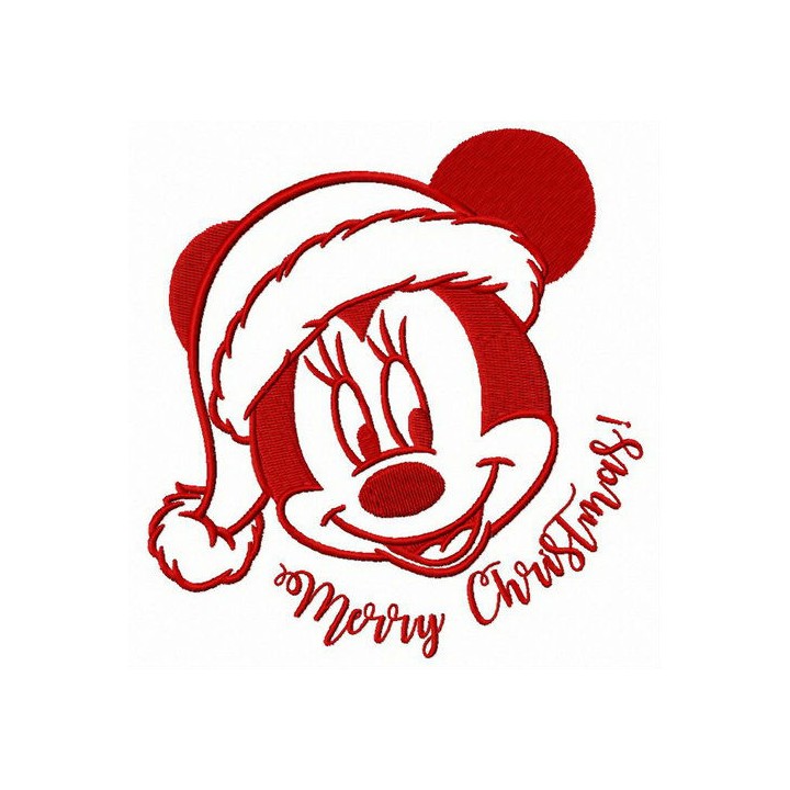 Adorable Minnie Merry Christmas embroidery design - Embroidery Design