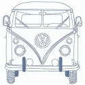 Preview of My Volkswagen Van embroidery design featuring a classic van motif for stitching on various fabric items.