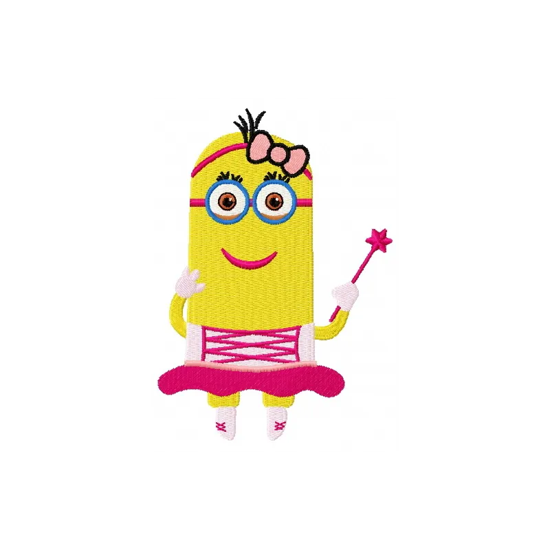 Minion fairy embroidery design showcasing a whimsical character from Despicable Me for creative stitching projects.