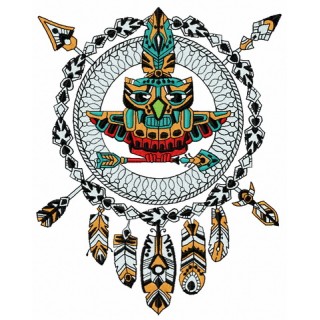 Owl totem embroidery design - Embroidery Design