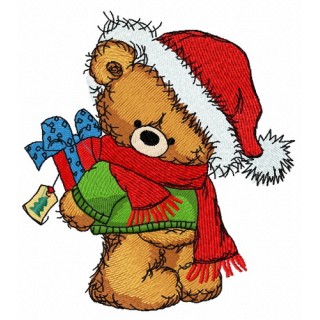 Christmas teddy bear 8 embroidery design - Embroidery Design