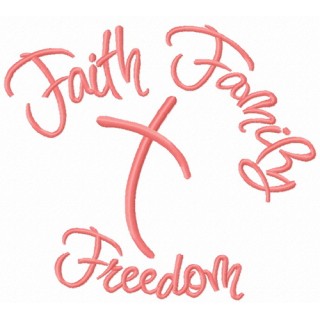 Faith, family, freedom 2 embroidery design - Embroidery Design