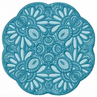 Lace doily 12 embroidery design featuring intricate snowflake patterns for delicate stitching projects.