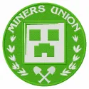 Miners Union logo 2 embroidery design inspired by Minecraft, showcasing intricate details for creative stitching projects.
