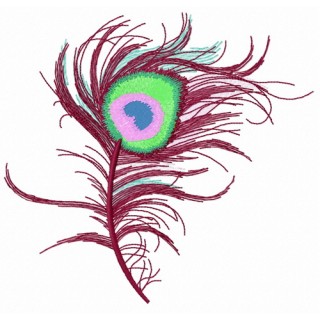 Peacock feather 4 embroidery design - Embroidery Design