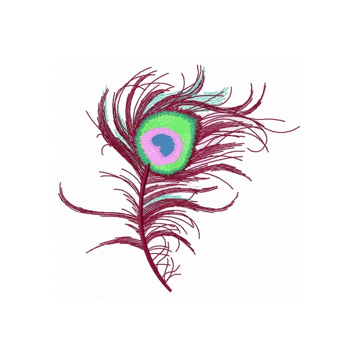 Peacock feather 4 embroidery design - Embroidery Design