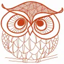Autumn forest owl 4 embroidery design showcasing a charming owl surrounded by fall foliage.